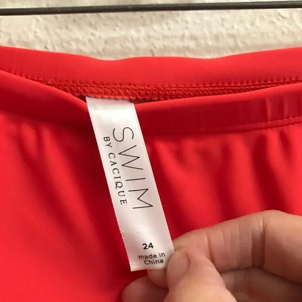 ‎Swim-by Cacique burnt orange ruched swim skort 22